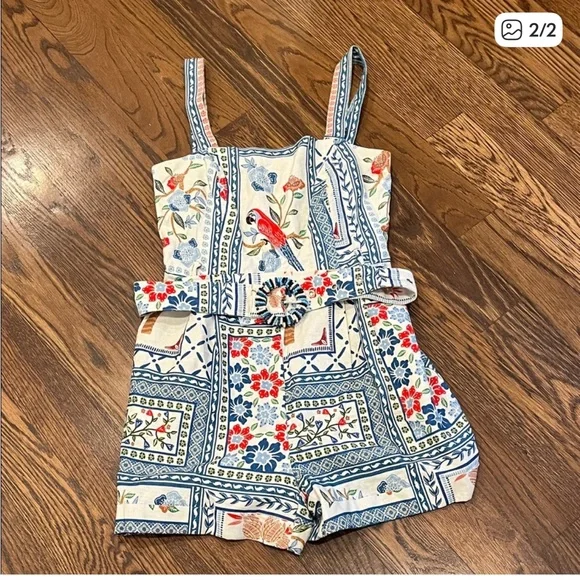 House of Harlow 1960 Parrot Romper with Beaded Belt - Picture 2 of 3